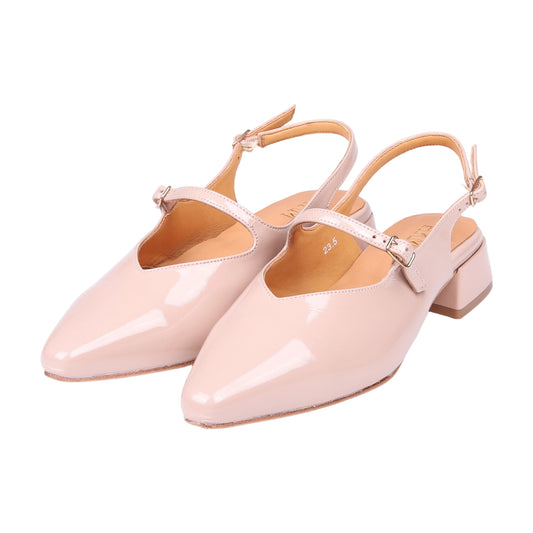 ストラップ パンプス レディース ポインテッドトゥ エナメル調 チャンキーヒール きれいめ 通勤 オフィス 歩きやすい 大人 靴 レッドswl 02